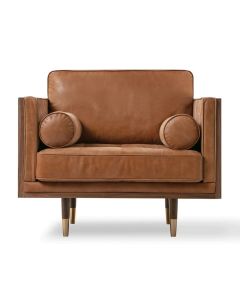 Woodrow Box Skandi Arm Chair Leather Sofa